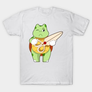 Turtle as Hairdresser with Scissors T-Shirt